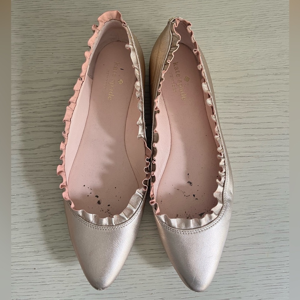 Kate Spade rose gold flats sz8